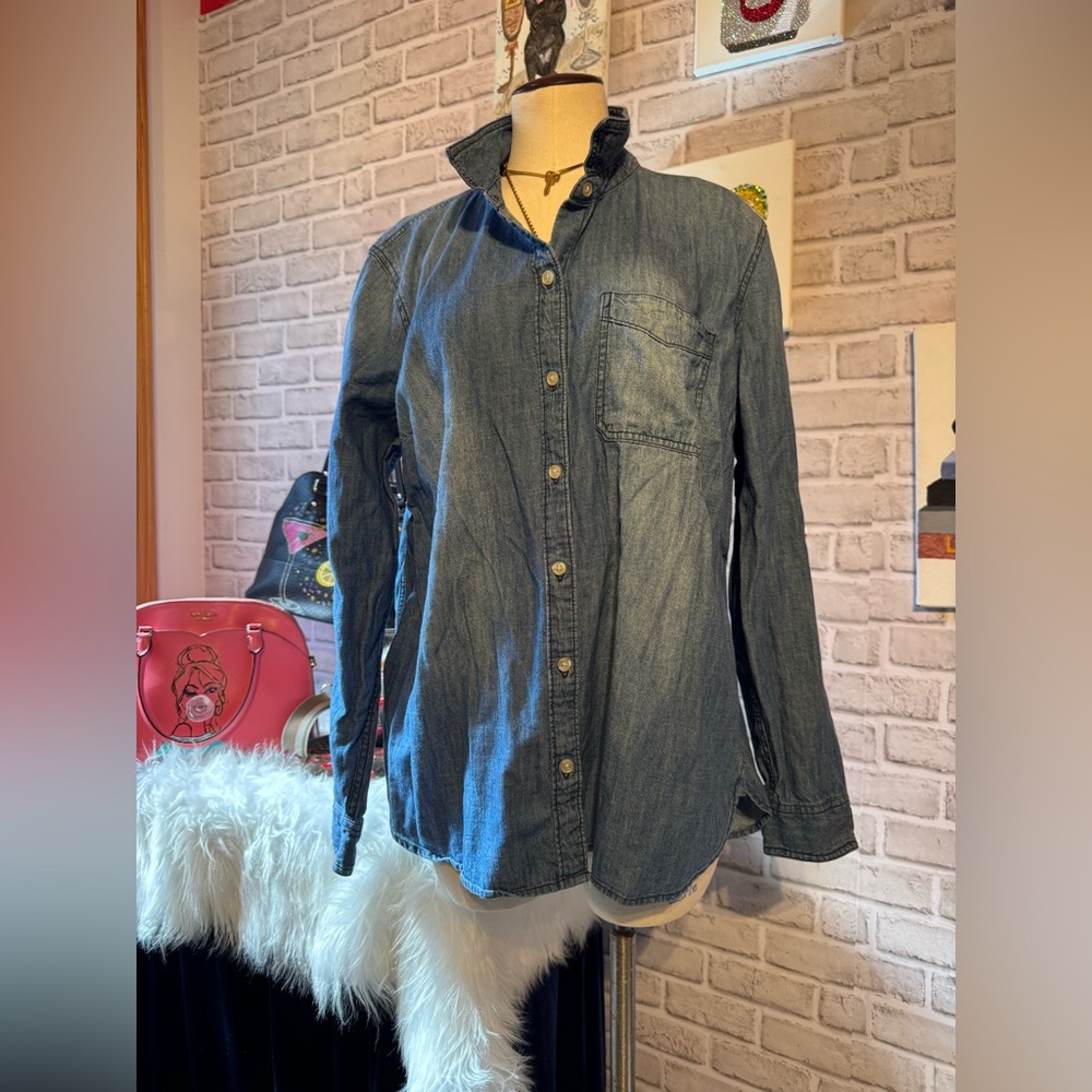 Old Navy Dark Denim Button-Up Shirt